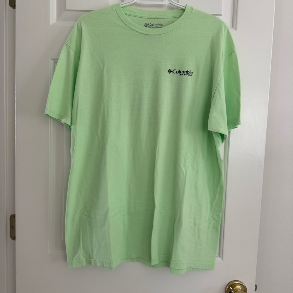 Columbia PFG Green Shirt with Marlin Graphic
